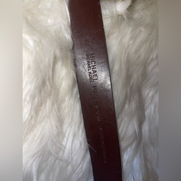 MICHAEL KORS BELT CHOCOLATE MK PRINTED LOGO GOLD SIZE MEDIUM - Picture 14 of 17